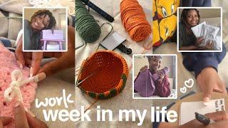 crochet work week in my life | making/packing orders, filming content, planning, chatting, & more