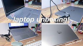 unboxing my new laptop  *hp 15s, windows 11*