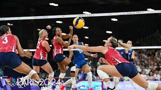 Team USA women's volleyball holds off furious comeback attempt from Serbia | Paris Olympics