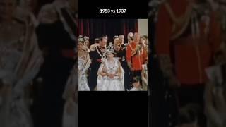 1953vs1937 British Royal Family at Queen Elizabeth II's Coronation vs at King George VI's Coronation