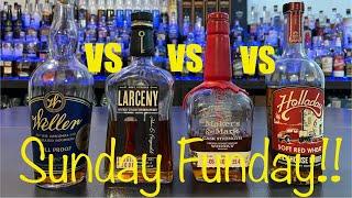 Weller Full Proof vs Holladay Soft Red Wheat Rickhouse vs Larceny A124 vs Maker’s Mark Cask Strength