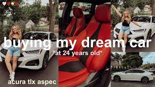 BUYING MY *DREAM* CAR AT 24 2024 ACURA TLX A-SPEC WITH RED INTERIOR *car shopping & new car tour*