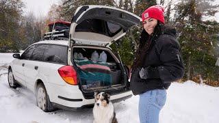 Unprepared Car Camping in a Winter Storm Warning | 50 State Road Trip