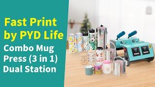 How to Use PYD Life Dual Station glass can mug press enamel cup machine Tumbler print heat press?