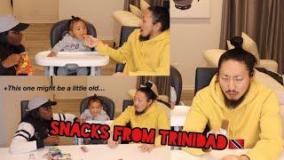 KOREAN HUSBAND TRIES TRINI SNACKS FOR FIRST TIME (MUKKBANG)