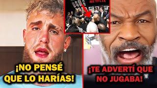 AHORA: ¡RECIBIO SU MERECIDO! MIKE TYSON ATACA FUERTEMENTE a JAKE PAUL CARA a CARA ANTES de PELEA