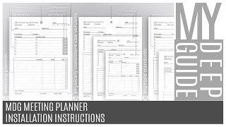 MDG Meeting Planner - Installation Instructions