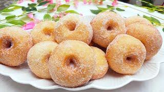 SOFT DONUT | SUGAR DONUT| How to make soft  shape donut without donut cutter