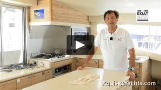 In-depth Italian video review of Xquisite X5 Sail shot at the Miami International Boat Show