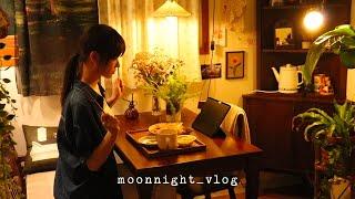 Moonnight vlog | Soft tofu Ramen. Making tofu noodle pasta and sweet potato jerky. Handarty korea