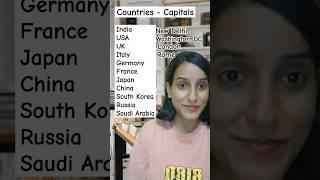 Countries and their capitals #country #capital