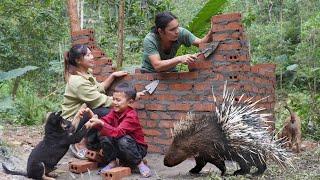 build hedgehog cage with bricks, build farm, SURVIVAL ALONE