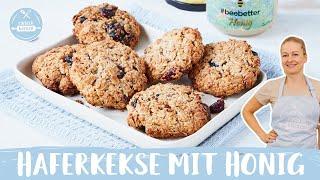 Haferkekse mit Honig  | ohne Mehl und Zucker | Blitzrezept | Einfach Backen