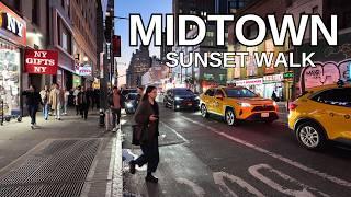 NEW YORK CITY Walking Tour [4K] - MIDTOWN Sunset Walk