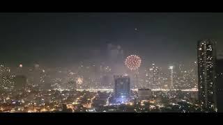 New Year's Day 2024, Midnight in Makati, Manila, Philippines.