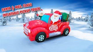 Santa and Mrs. Claus Inflatable Pickup Truck