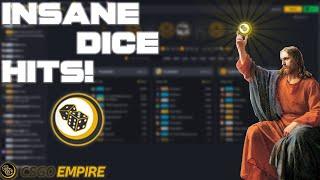 HUGE BETS ON CSGOEMPIRE INSANE DICE WIN!!