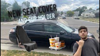 New Seat Cover and Cup holder On The Nissan