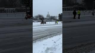 On this historic - and snowy- day in Congress, the streets around the U.S. Capitol are empty