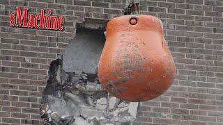 Extreme Dangerous Construction Demolition Expert Skills, Construction Gets Destroy By Wrecking Ball