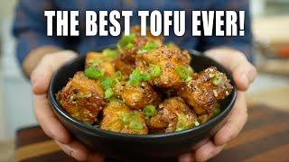 Crispy Sweet Chili Puffed Tofu!  Only 3 Ingredients!