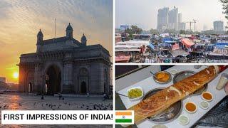 FIRST IMPRESSIONS OF INDIA! Sunrise, Jumbo Dosa & Leopold Cafe in Colaba! | Mumbai Vlog