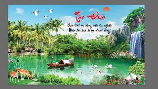 Tranh dán tường 3d cảnh đồng quê sông nước miền Tây đẹp