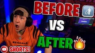 This is my gaming setup BEFORE & AFTER 100,000 subscribers...wow (over 3 YEARS) #SHORTS #GAMING