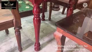 The Maharaja Chess Table Set with chairs & Chess Pieces.Luxury chess set table.The Chess Empire