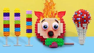 LEGO RAINBOW COLORS ICE CREAM: Survival in the Desert challenge - Lego stop motion & ASMR