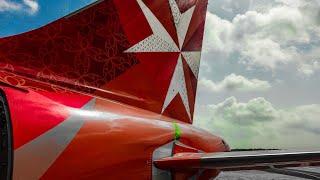 Air Malta Take off from Milan Linate and Landing in Malta Airport 4K