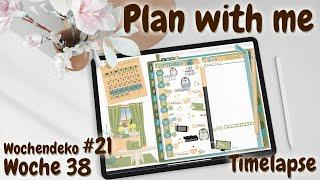 Plan with me KW38 2021  Cottage Vibes | Timelapse | Digital Planner Deco | German