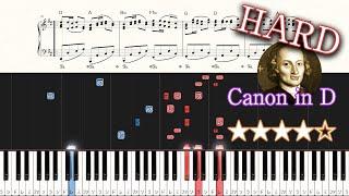 【楽譜】カノン/パッヘルベル（ピアノソロ中級～上級）【ピアノアレンジ楽譜（コード・ペダル付き）】Canon in D - Johann Pachelbel