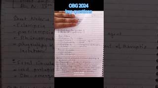 OBG most important questions bsc nursing 4th year 2024 exam ️️