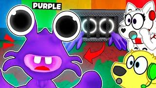 PURPLE CAME OUT OF HIDING... RUN!! Roblox RAINBOW FRIENDS FNAF Game!