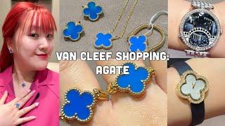 Van Cleef & Arpels Shopping  Van Cleef Alhambra Agate Earrings, Necklace, & Ring