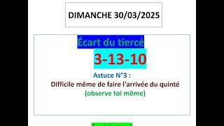 HERRASIN. PRONOSTICS PMU QUINTE DU DIMANCHE 30 MARS 2025