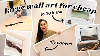 CREATING LARGE WALL DECOR FROM SCRATCH! *AFFORDABLE DIY FRAMED CANVAS ART*