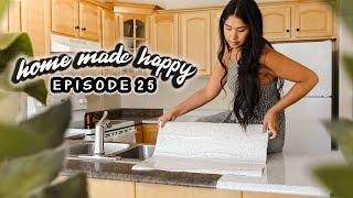 Changing My Kitchen Counters (using contact paper) | Home Made Happy - Ep. 25