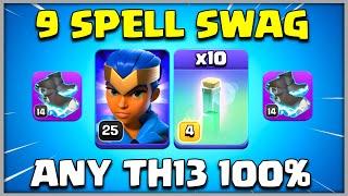 9 Spell Swag With RC Charge Any Th13 100% | Clash of Clans