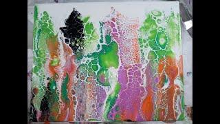 Acrylic Pouring Swipe - Fluid Art - WOW - AF Nr. 17: Cells Mosaic