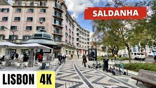 LISBON, PORTUGAL  [4K] Saldanha Neighbourhood — Walking Tour