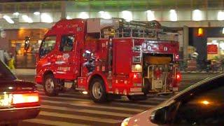 【Osaka City Fire Department】Fire Engine ST123 Passing by the West Exit of Juso Station