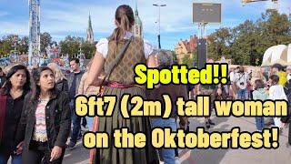 Reactions! 6ft7 (2m) tall woman visits worlds biggest festival!