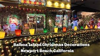 Balboa Island Christmas Decorations Walking Tour in Newport Beach, California