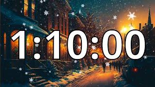 1 Hour 10 Minutes (70 Minutes) Timer with Music | Snowfall Timer