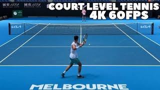 Carlos Alcaraz & Andrey Rublev Practice on Rod Laver Arena! | 2024 Court Level (4K 60FPS)