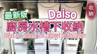 【Eng】什麼?!日本媽媽廚房流理台下都這樣收納？水槽櫃子門空間運用!Daiso抽屜收納盒|宜得利與Belca水槽下用置物架|Ideas of kitchen cabinet organization