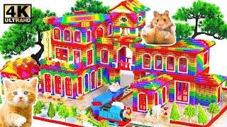 Building Most Creative Miniature Mansion has Swimming Pools and Slide for Hamster From Magnetic Ball