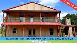 3 Bedroom / 3 BA / 1850sq ft  / 2 story Barndominium | Rustic Retreat